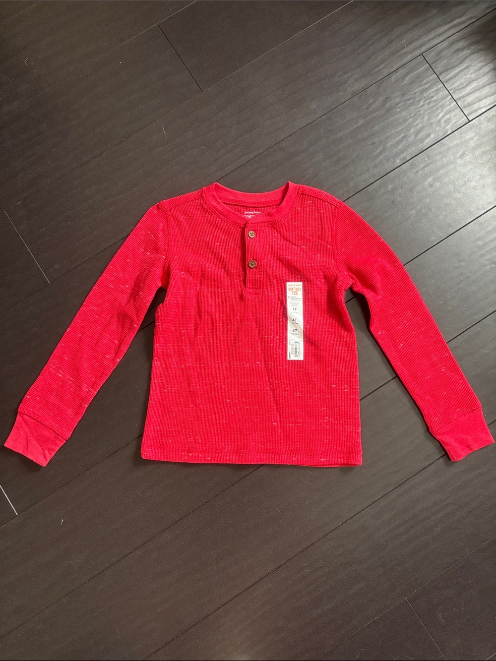jumping beans Bright Red Long-Sleeve Henley Tee